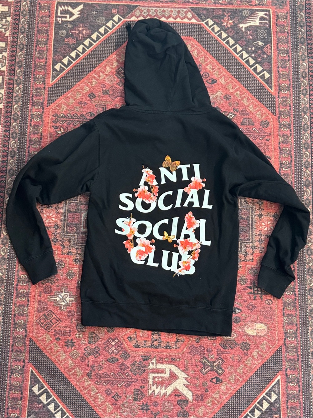 Anti Social Social Club Black “Kkoch” Butterfly Hoodie